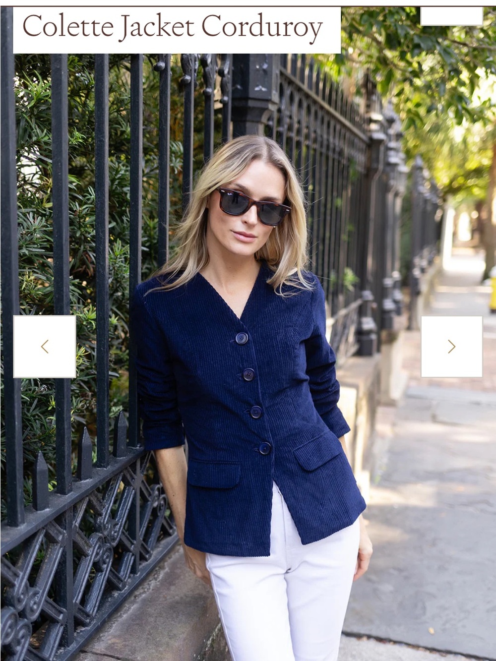 NWT Julia Amory Colette Corduroy Jacket - Navy/Peacoat